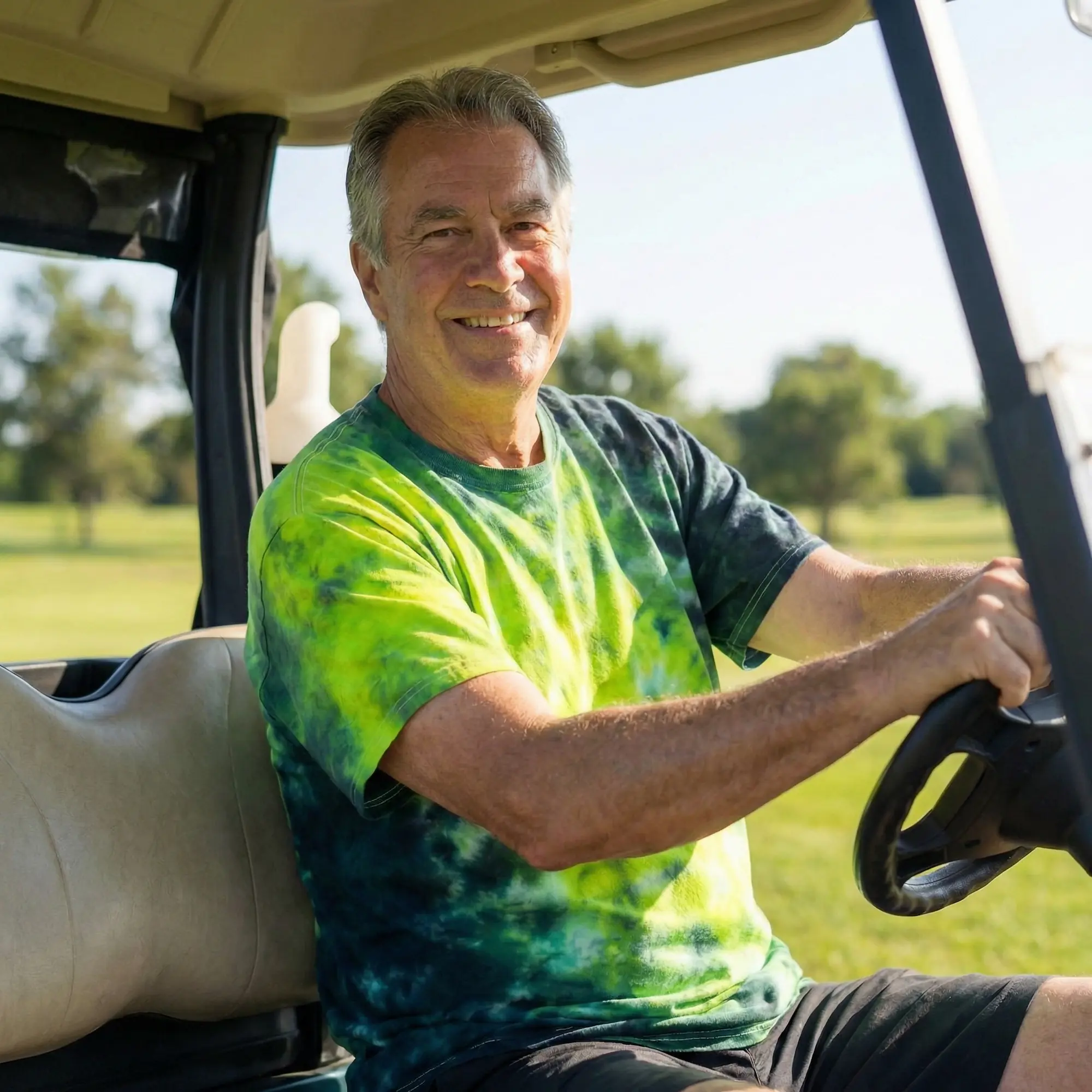 Radiant Green Shirt on a Golfer
